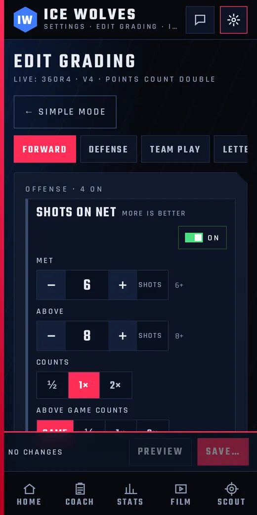 Advanced settings